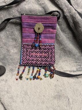 Handcrafted Purple Beaded Crossbody Bag